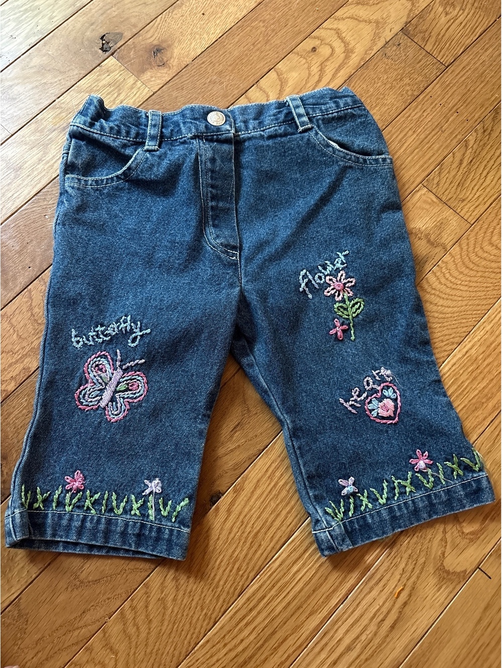 Nannette baby girl embroidered jeans y2k